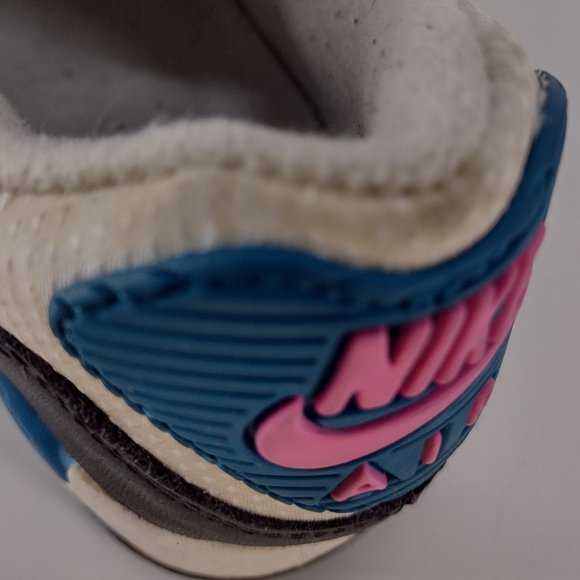 Nike Air Max 90 Essential White Green Abyss Gray & Black Sneakers - Picture 10 of 11